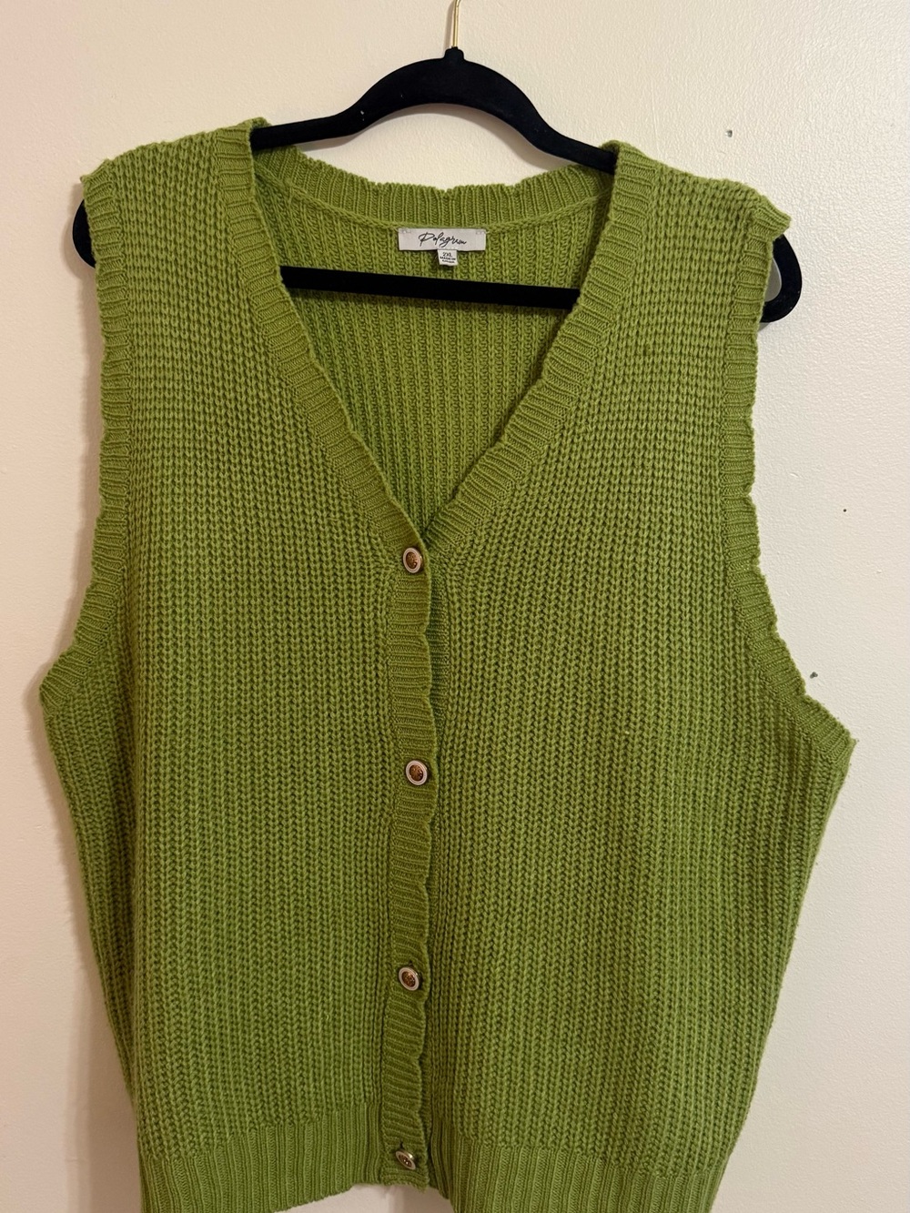 Polagram Vintage Inspired V-Neck Button-Front Sweater Vest